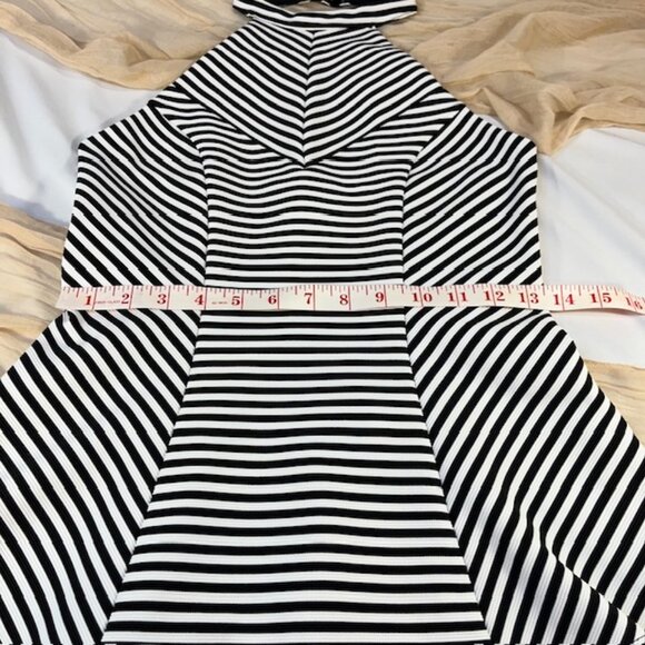 Guess Womens Black White Stripe Halter Top Size M - Picture 8 of 11